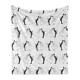 thumbnail image 1 of Kissing Soft Flannel Fleece Blanket, Hand Drawn Marriage Composition of Multitude Repetitive Newlyweds Motifs, Cozy Plush for Indoor and Outdoor Use, 50" x 70", White Charcoal Grey, by Ambesonne, 1 of 6