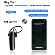 New Bee Bluetooth 5.0 Wireless Headset-12H Talk Time/30D Standby-Ear Hook Design Earpiece for Driving/Office-Compatible with iOS/Android (Black)