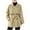 Khaki, variant on Classic Wool Blend Jacket with Lapel Collar, Women's Solid Color Zipper Cardigan for a Versatile and Timeless Look