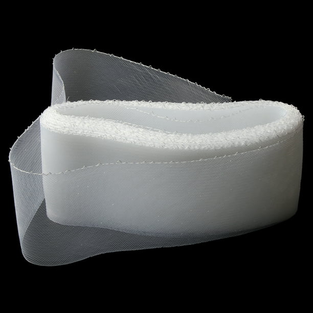 Rollo de cinta de malla elástica de 25 yardas, accesorios dos de crinolina para vestido de novia Blanco Colcomx Crinolina Caballo Trenza para el pelo