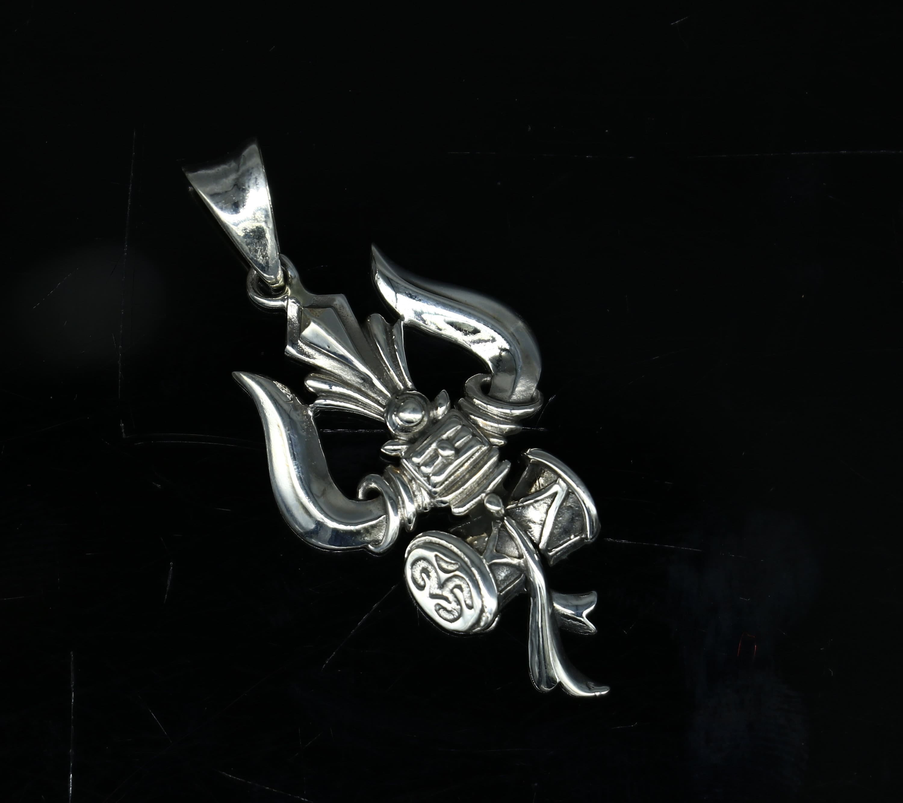 trishul pendant silver