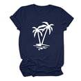 thumbnail image 3 of Inverlee T Shirts for Women Crewneck Dressy Casual Short Sleeve Tops Boho Print Shirts Flowy Elegant Tunic Blouse Tee Summer Fashion, 3 of 4