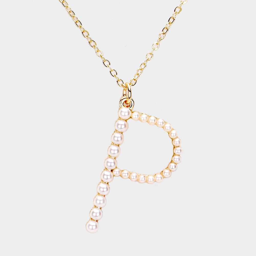 Pearl Statement Monogram Pendant 