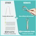 thumbnail image 5 of RONAVO Tongue Scraper for Adult with Thick Tongue Coating, Dual Scraper Design for Deep Clean Oral Care, Remove Bad Breath, for The Coffee Lover, Night Owls, Elderly, 2 Colors, 5 of 7