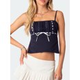 thumbnail image 2 of Biezeib Women Summer Crop Camisole Bandage Backless Spaghetti Strap Tank Tops Sleeveless T-Shirt for Streetwear Clubwear, 2 of 6