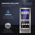 thumbnail image 2 of 15 Inch Beverage Refrigerator Buit-in Wine Cooler Mini Fridge Clear Glass Door Digital Memory Temperature Control, Beer Soda LED Light, Quiet Operation (15 Inch), 2 of 8