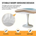 thumbnail image 6 of Blue Brown Elastic Fitted Round Table Cover Abstract Water Ripple Waterproof Outdoor Tablecloth for Holiday Party, Picnic, Patio & Dining Fits Tables Up to 45"-54", 6 of 8