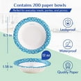 thumbnail image 3 of 12 Oz Paper Bowls 200 Counts Disposable Bowls, Printed Soak Proof Small for Breakfast, Lunch, and Dinner Meals, 3 of 4