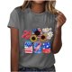thumbnail image 4 of Camisetas de Manga Corta para las Mujeres, Blusa de Manga Corta de la Moda Del Día de la Independencia Hecha de Poliéster Cómodo para la Primavera Verano, Blusas de Manga Corta para las Mujeres, 4 of 7