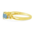 thumbnail image 4 of 14k Yellow Gold Oval Aquamarine And Diamond Three Stone Ring, 4 of 6