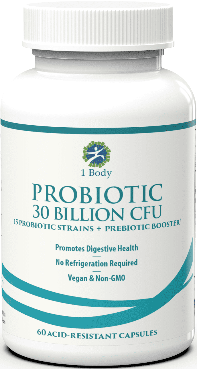 30 Billion CFU Probiotic Supplement with Prebiotics Patented Acid
