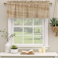 thumbnail image 2 of 2 Pack Country Farmhouse Valances for Windows Bedroom Living Room Window Treatments, Vintage Brown Wooden Grain Rod Pocket Valance Drapes Short Kitchen Curtains Over Sink 54"x18", 2 of 8