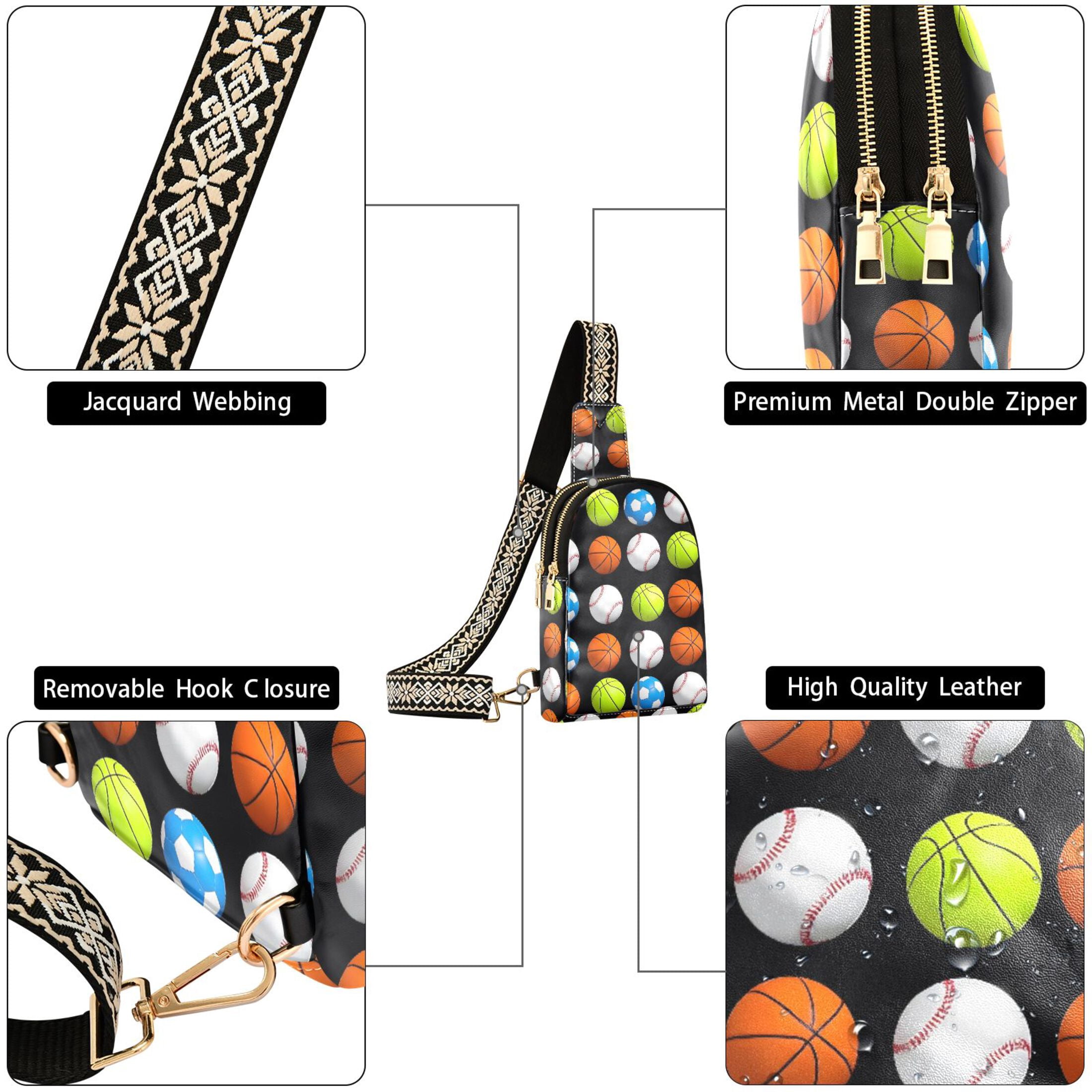 ALAZA Baseball Football Basketball Sling Bag for Women Men Waterproof Crossbody Chest Bags
