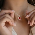 thumbnail image 3 of Red Heart Necklace Women January Birthstone Necklace Garnet Crystal 925 Sterling Silver Pendant Jewelry Birthday Mother's Day Gifts Hipunk, 3 of 9