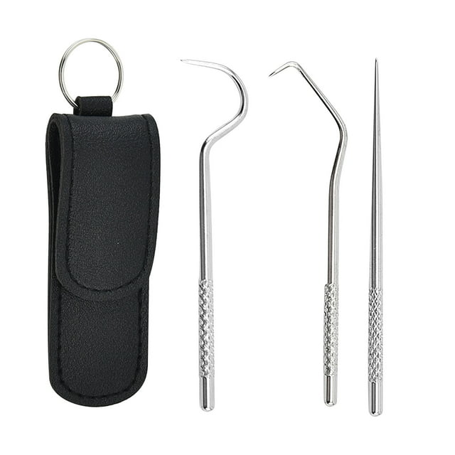 DPTALR Stainless Steel Toothpicks Kit, Premium Teeth Cleaning Tools, Reusable Tooth Picks Set, Pocket Keychain Portable Metal Toothpicks For Travel