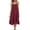 Red, variant on Smsaxvxz Women's Summer Strap Dresses Fashion Solid Crew Neck Sleeveless Ruffle Pleated Hem Casual Loose Midi Beach Sundress Light Blue 3XL