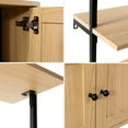 thumbnail image 5 of happimess Tulare 72.05" MidCentury Industrial 4-Shelf Wood Wall-Mounted Open Ladder Bookcase with Cabinet and Metal Frame, Light Oak/Black, 5 of 9