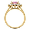 thumbnail image 4 of Clara Pucci 14K Yellow Gold 2.72ct Pink Halo Ring for Women, 4 of 7