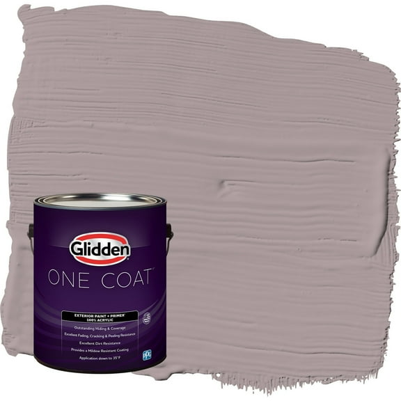 Glidden One Coat Coffee Custard / Purple Flat Exterior Paint with Primer, 1 Gallon