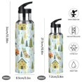 thumbnail image 2 of Yayeee 20oz Insulated Water Bottle Double Wall Stainless Steel with Flip Straw Lid, Whimsical Christmas Pattern, 2 of 7