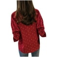thumbnail image 3 of TODOZO Womens Long Sleeve Button Down Shirts Classic Work Blouse Stretch Formal Casual Dress Shirt Polka Dot Shirts for Women Shirts for Women Trendy Summer Blouses for Women Casual Red Xxl, 3 of 9