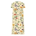 thumbnail image 5 of LOVZFMLL Women Summer Casual Dresses Short Sleeve Knee Length T-Shirt Dresses Swing Flowy A-Line Midi Dresses Sundresses with Pockets Yellow L, 5 of 5