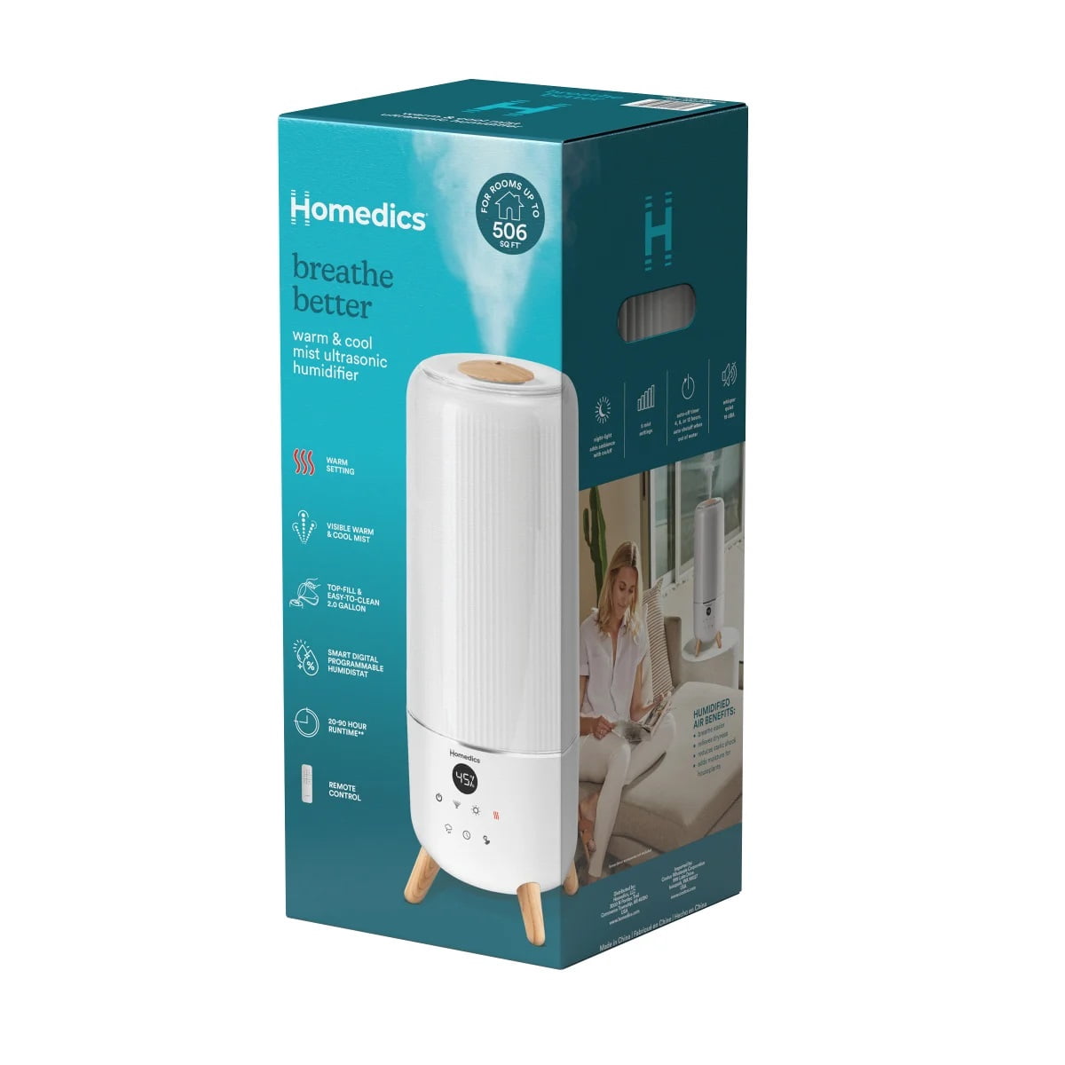 Homedics Warm & Cool Mist Ultrasonic 2G Humidifier
