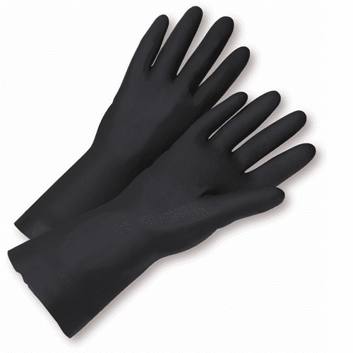 Large Flock Lined Neoprene Gloves Black Dozen by West Chester