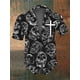 thumbnail image 3 of Camisas de verano para hombre, estilo retro, con calaveras, informal, de manga corta, para uso diario, 2024, blusas holgadas de gran tamaño con solapa, 3 of 4