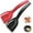 Red&Black, variant on 2 in 1 Flipper Spatula with tongs - Nylon Easy Grip Flip Spatula for Hash browns, Burgers, Steaks, French Toast, Omelets, Pancakes - Non-Stick Head, Ergonomic Handle, Withstands High Temperatures