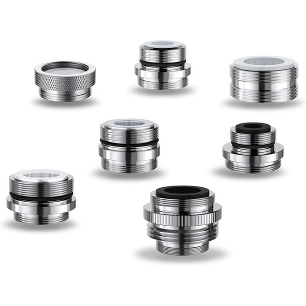 7Pcs Multiple Size Tap Hose Adapters Solid Brass Fit Removable Sink