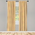 thumbnail image 4 of Ambesonne Floral Window Curtains, Monochrome Abstract Flowers, Each 28" W x 84" L, Orange Burnt Orange, 4 of 4