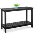 thumbnail image 3 of Best Choice Products 48in 2-Shelf Indoor Outdoor Wooden Console Table Multifunctional Buffet Bar Storage - Black, 3 of 9