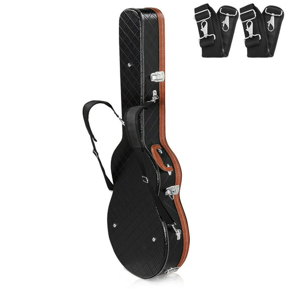 LINJH Wooden Guitar Case Fits 335 Style Semi-Hollow Electric Guitars,Lockable