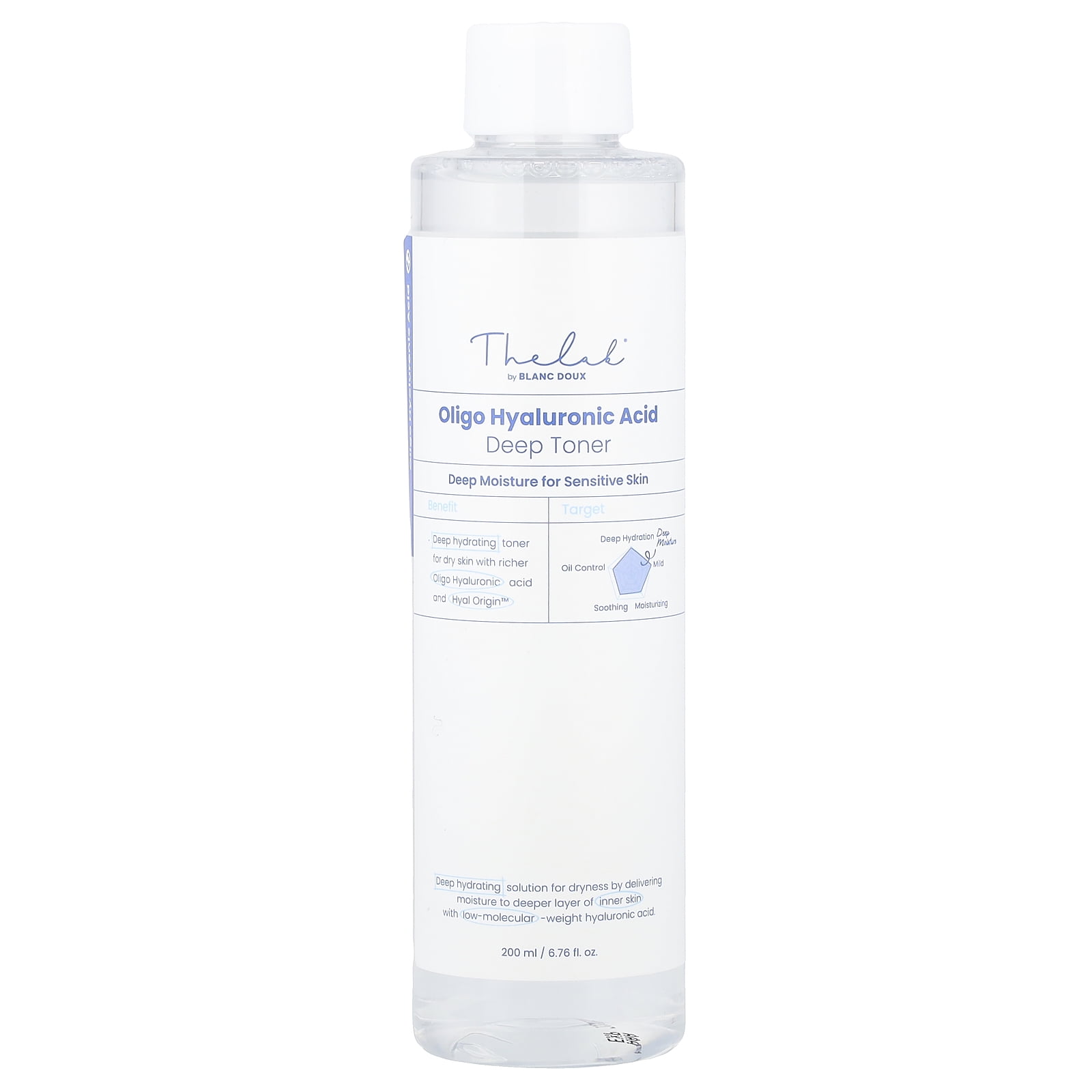 The Lab by BLANC DOUX Oligo Hyaluronic Acid Deep Toner, 6.76 fl oz (200 ml)