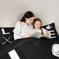 thumbnail image 5 of Homewish Ice Hockey Lovers Queen Comforter Set,Ball Sport Game Bedding Sets,White Black Bedding Comforter Set For Teens,Luxury Bedroom Decor Reversible,3 Pieces, 5 of 8