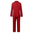 thumbnail image 6 of Women's 2 Piece Business Casual Outfits Long Sleeve Double Breasted Suit Blazers and Straight Leg Dress Pants Sets (XL, Red), 6 of 6