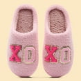 thumbnail image 2 of Fuzzy Slippers for Women Men Valentine's Day Funny Print Matching Slipper Platform Memory Foam Slip on House Shoes Pink 10, 2 of 5