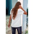 thumbnail image 5 of Women Tank Tops V Neck Short Sleeve Lace Blouse Casual Vest Summer Camisole Shirts White XXL, 5 of 6