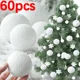 thumbnail image 2 of 60/6 piezas de bolas de nieve de espuma blanca para colgar en el árbol de Navidad, adornos de bolas de nieve artificiales falsas, suministros de decoración para fiestas de Año Nuevo, 2 of 5