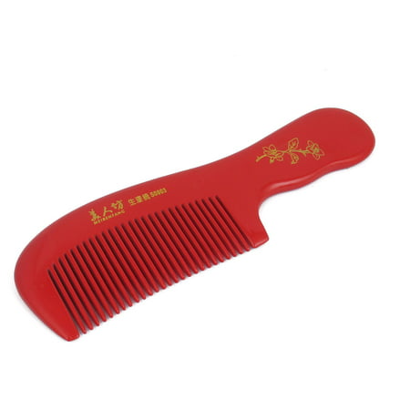 Lady Hairdressing Red Plastic Wide Teeth Curl Straight Hair Comb Makeup