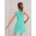 thumbnail image 4 of Alvivi Kids Girls Rhinestones Sleeveless Mock Neck Ice Skating Ballet Latin Dress Leotards Mint Green 14, 4 of 7