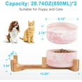 thumbnail image 7 of Nordmiex Ceramic Dog Bowl Set Dog Food and Water Bowls with Stand 28.74oz/850ml, Pink Marble, 7 of 7