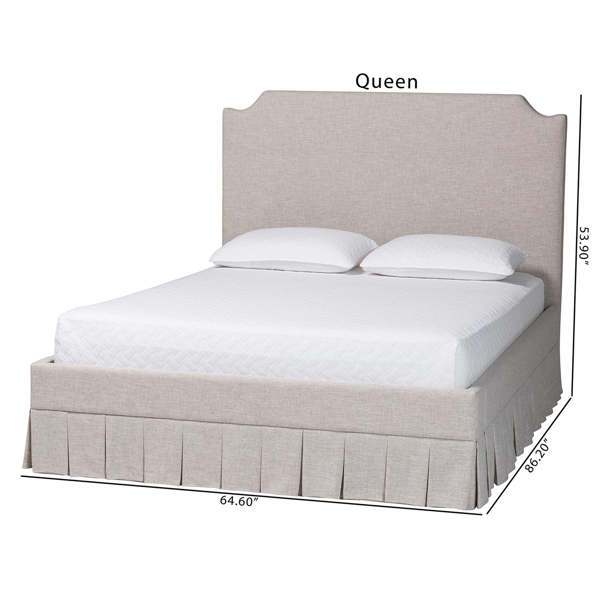 Baxton Studio Ronelyn Modern Platform Bed, Queen, Beige