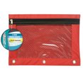 thumbnail image 1 of Promarx 3-Ring Pencil Pouch with Mesh Window, Assorted Colors, 4 Count, 1 of 1