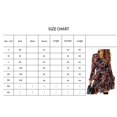 thumbnail image 2 of PENGXIANG Robe à Fleurs pour Femme, Col en V, Taille Haute, Volants, Automne, Manches Longues, Jupe Courte, Marron L, 2 of 6