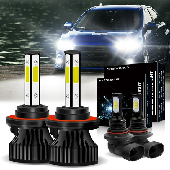For Mitsubishi Eclipse 2008-2012 LED Headlights Bulbs 9008/H13 High/Low Beam 9145 Fog light 6000K White,4pcs