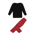 thumbnail image 5 of Seyurigaoka Family Matching Christmas Pajamas Outsuit, Elf Print Tops with Plaid Pants, 5 of 9