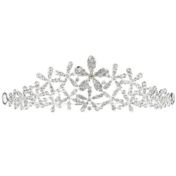 Alloy Bride Snowflake Rhinestone Crown Wedding Hair Accessory Crown Headband