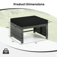thumbnail image 3 of Costway Patio Ottomans Set of 2 PE Rattan Footstools with Removable Cushions & Metal Frame Black, 3 of 9